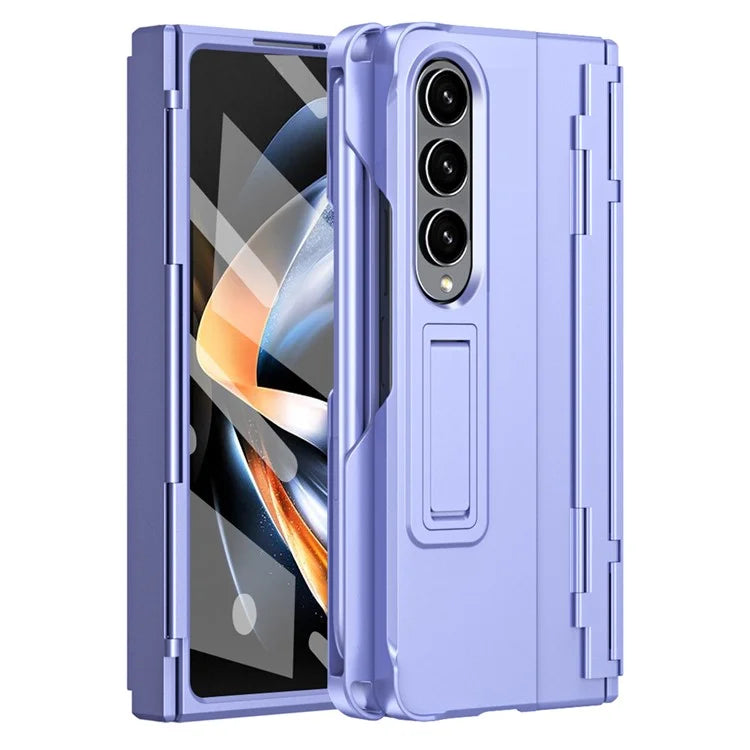For Samsung Galaxy Z Fold3 5G Case Rubberized PC Phone Cover with Screen Protector / Stylus Pen