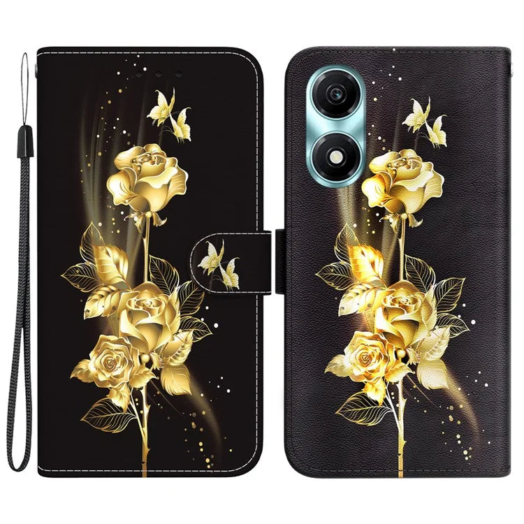 For Honor X5 Plus / Play 40C 5G Case Pattern Printing Leather Phone Cover