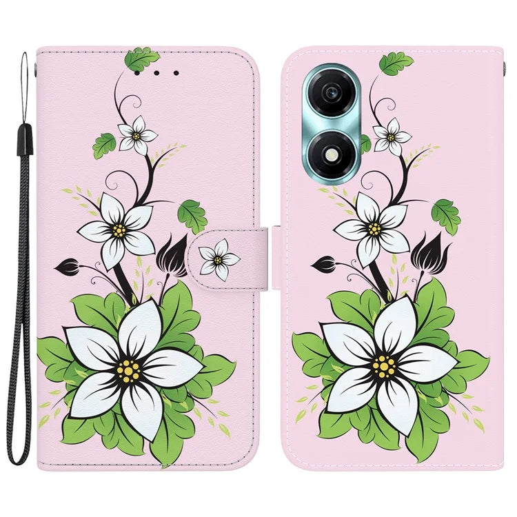 For Honor X5 Plus / Play 40C 5G Case Pattern Printing Leather Phone Cover