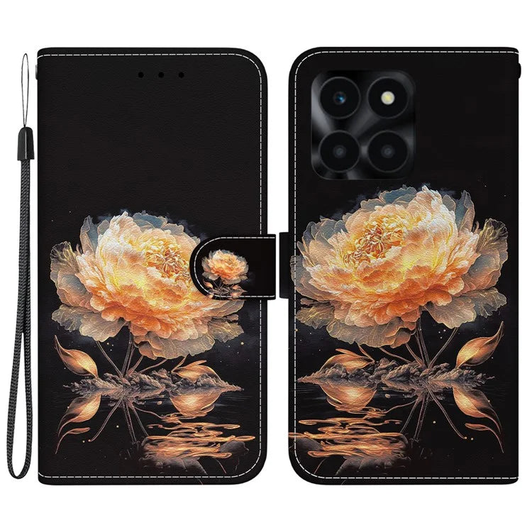 For Honor X6a 4G Leather Case Pattern Printing Wallet Cover