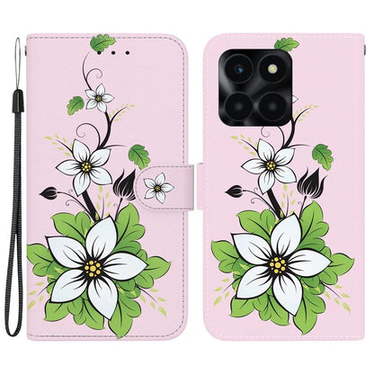 For Honor X6a 4G Leather Case Pattern Printing Wallet Cover