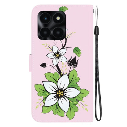 For Honor X6a 4G Leather Case Pattern Printing Wallet Cover