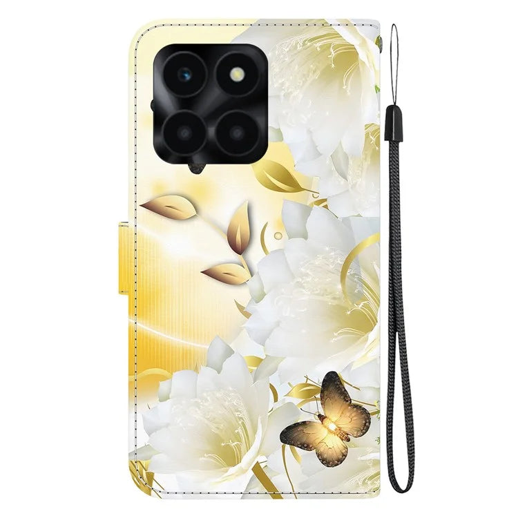 For Honor X6a 4G Leather Case Pattern Printing Wallet Cover