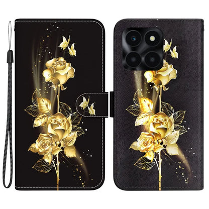 For Honor X6a 4G Leather Case Pattern Printing Wallet Cover