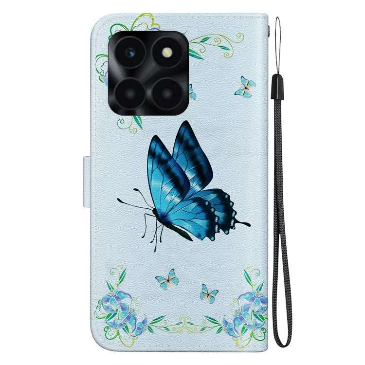For Honor X6a 4G Leather Case Pattern Printing Wallet Cover