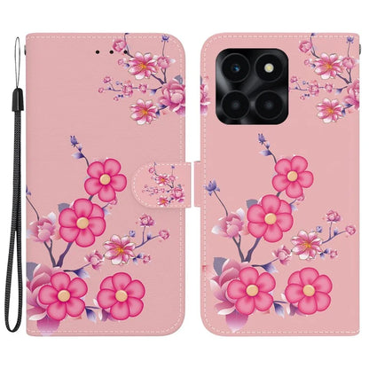 For Honor X6a 4G Leather Case Pattern Printing Wallet Cover