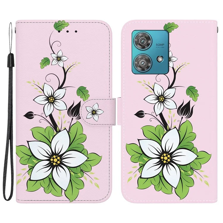 For Motorola Edge 40 Neo 5G Case Pattern Printing PU Leather Phone Cover