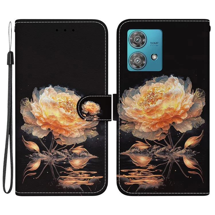 For Motorola Edge 40 Neo 5G Case Pattern Printing PU Leather Phone Cover