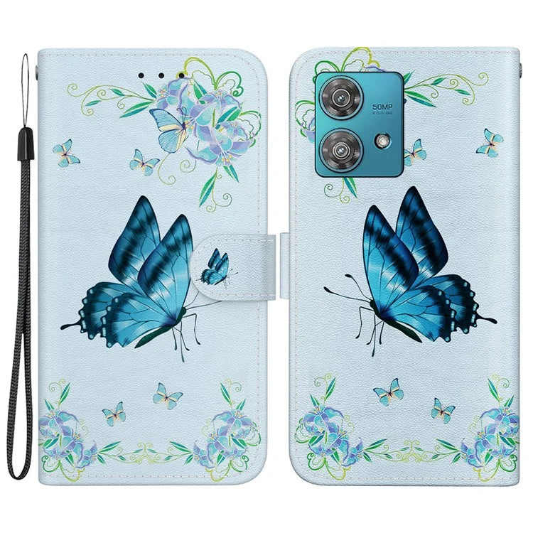 For Motorola Edge 40 Neo 5G Case Pattern Printing PU Leather Phone Cover