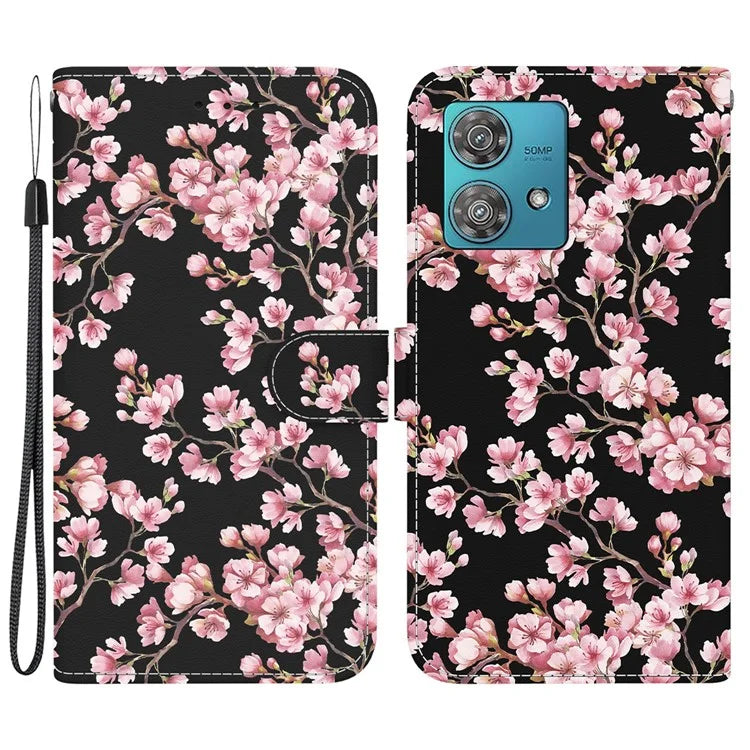For Motorola Edge 40 Neo 5G Case Pattern Printing PU Leather Phone Cover
