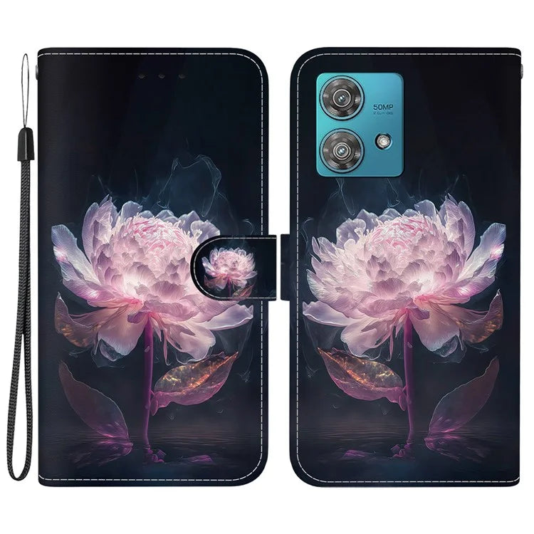 For Motorola Edge 40 Neo 5G Case Pattern Printing PU Leather Phone Cover