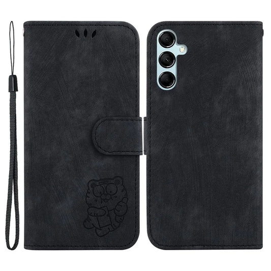 For Samsung Galaxy A15 4G Case Lovely Tiger Imprint Leather Phone Stand Cover