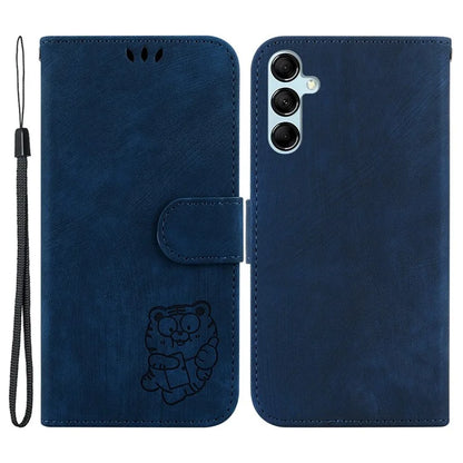 For Samsung Galaxy A15 4G Case Lovely Tiger Imprint Leather Phone Stand Cover