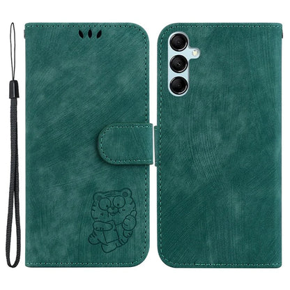For Samsung Galaxy A15 4G Case Lovely Tiger Imprint Leather Phone Stand Cover
