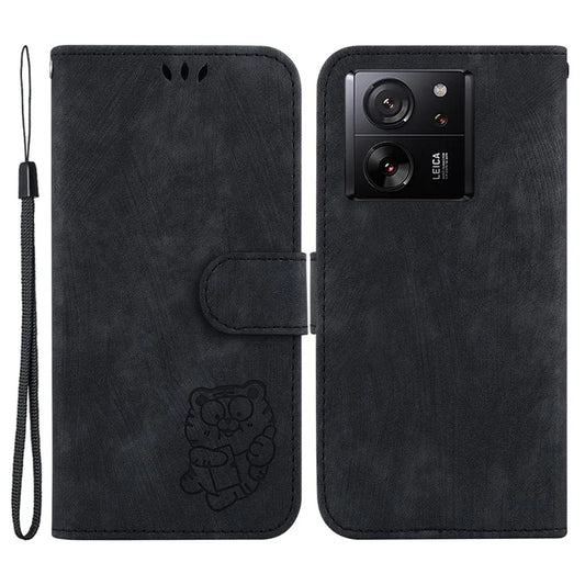 For Xiaomi Redmi K60 Ultra / 13T / 13T Pro Case Lovely Tiger Imprint Mobile Phone Leather Cover
