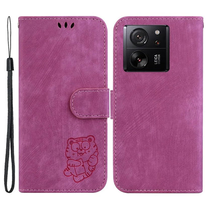 For Xiaomi Redmi K60 Ultra / 13T / 13T Pro Case Lovely Tiger Imprint Mobile Phone Leather Cover