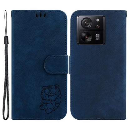 For Xiaomi Redmi K60 Ultra / 13T / 13T Pro Case Lovely Tiger Imprint Mobile Phone Leather Cover