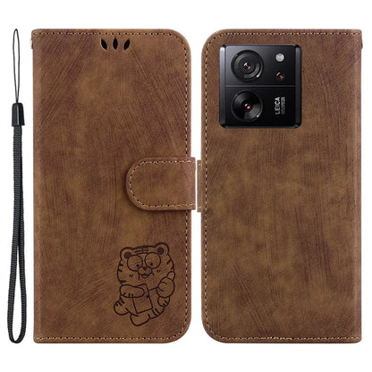 For Xiaomi Redmi K60 Ultra / 13T / 13T Pro Case Lovely Tiger Imprint Mobile Phone Leather Cover