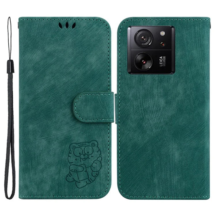 For Xiaomi Redmi K60 Ultra / 13T / 13T Pro Case Lovely Tiger Imprint Mobile Phone Leather Cover