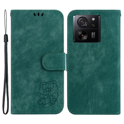 For Xiaomi Redmi K60 Ultra / 13T / 13T Pro Case Lovely Tiger Imprint Mobile Phone Leather Cover