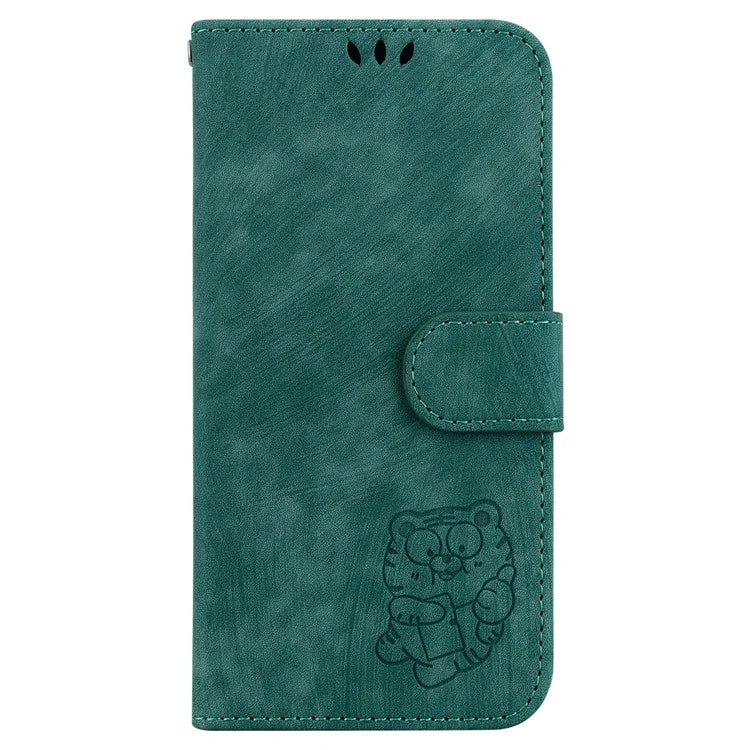 For Samsung Galaxy A05 4G Case Lovely Tiger Imprint PU Leather Book Style Phone Cover