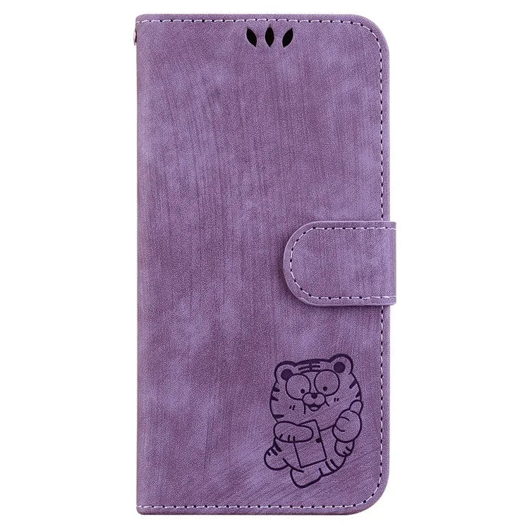 For Samsung Galaxy A05 4G Case Lovely Tiger Imprint PU Leather Book Style Phone Cover