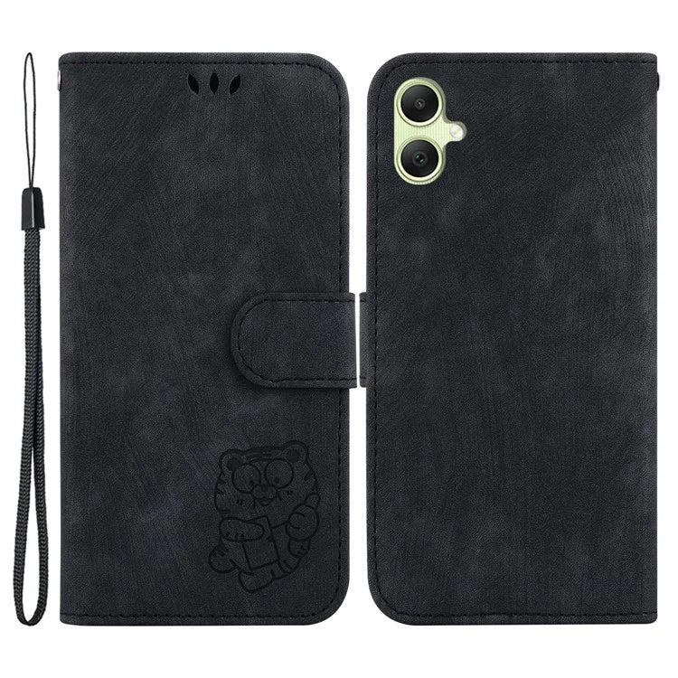 For Samsung Galaxy A05 4G Case Lovely Tiger Imprint PU Leather Book Style Phone Cover