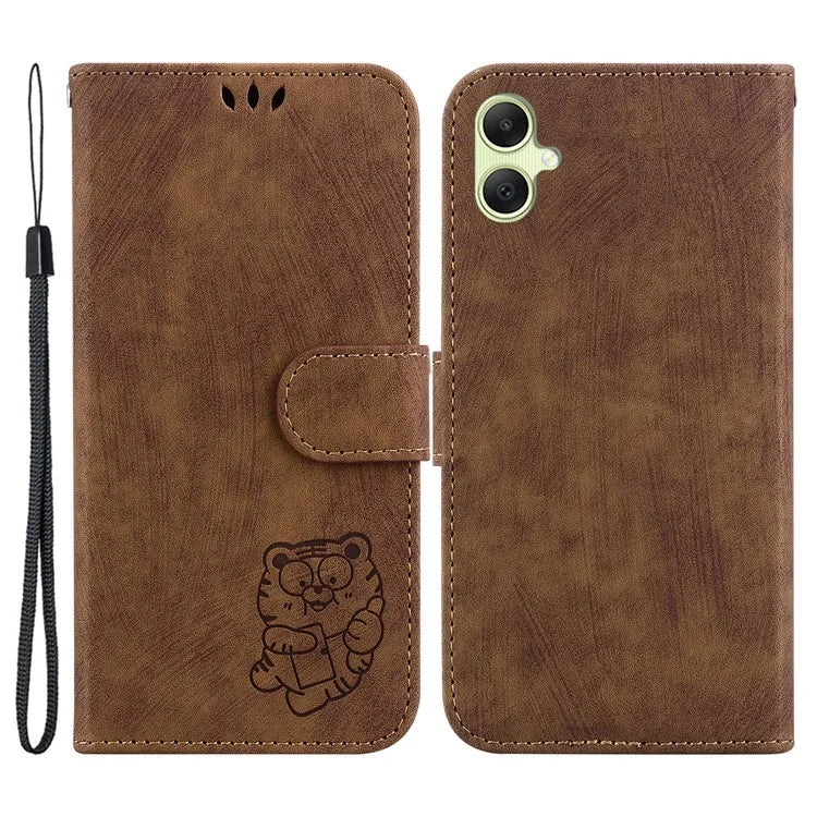 For Samsung Galaxy A05 4G Case Lovely Tiger Imprint PU Leather Book Style Phone Cover