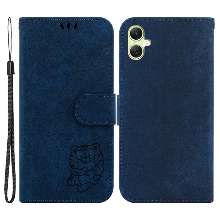 For Samsung Galaxy A05 4G Case Lovely Tiger Imprint PU Leather Book Style Phone Cover