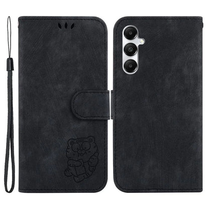 For Samsung Galaxy A05s 4G Cute Tiger Imprint PU Leather Stand Phone Cover