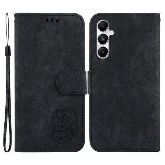 For Samsung Galaxy A05s 4G Cute Tiger Imprint PU Leather Stand Phone Cover