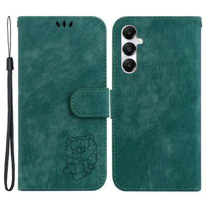 For Samsung Galaxy A05s 4G Cute Tiger Imprint PU Leather Stand Phone Cover