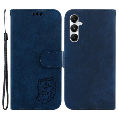 For Samsung Galaxy A05s 4G Cute Tiger Imprint PU Leather Stand Phone Cover