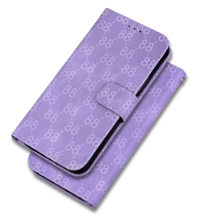For Honor X6a 4G Case PU Leather Double 8-Shape Imprint Phone Wallet Cover