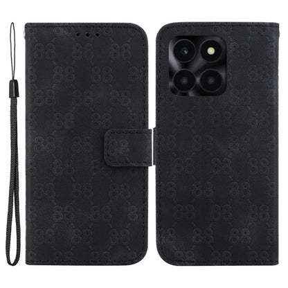 For Honor X6a 4G Case PU Leather Double 8-Shape Imprint Phone Wallet Cover