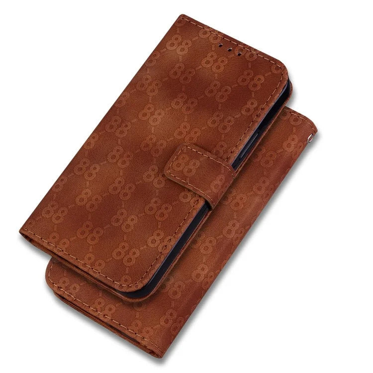 For Honor X6a 4G Case PU Leather Double 8-Shape Imprint Phone Wallet Cover