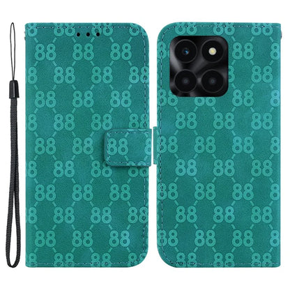 For Honor X6a 4G Case PU Leather Double 8-Shape Imprint Phone Wallet Cover