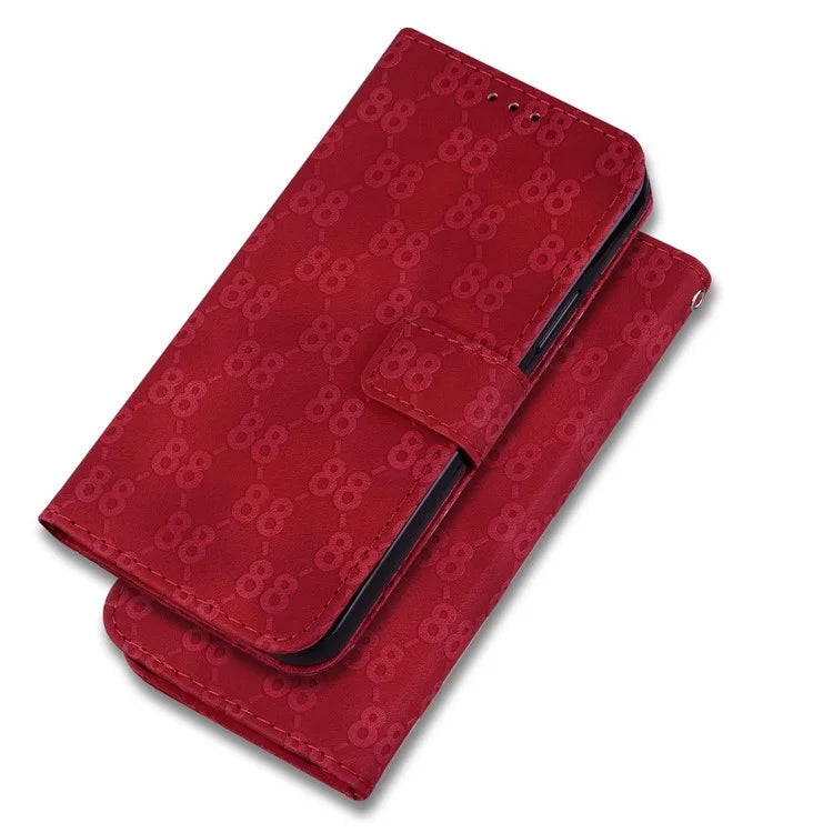 For Honor X6a 4G Case PU Leather Double 8-Shape Imprint Phone Wallet Cover