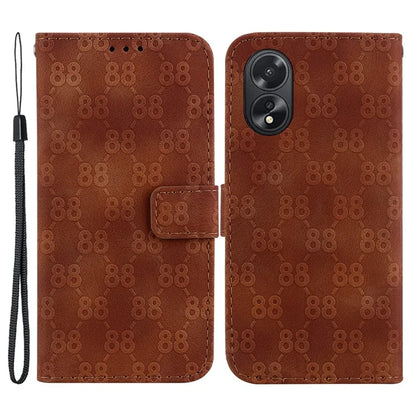 For Oppo A18 4G / A38 4G Case Double 8-Shape Imprint Leather Wallet Cellphone Cover
