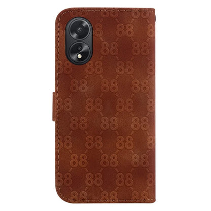 For Oppo A18 4G / A38 4G Case Double 8-Shape Imprint Leather Wallet Cellphone Cover