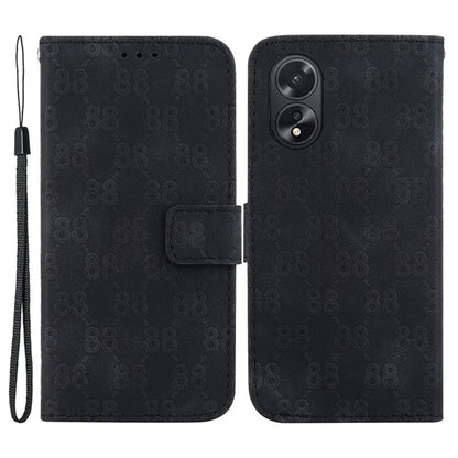 For Oppo A18 4G / A38 4G Case Double 8-Shape Imprint Leather Wallet Cellphone Cover