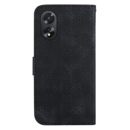 For Oppo A18 4G / A38 4G Case Double 8-Shape Imprint Leather Wallet Cellphone Cover