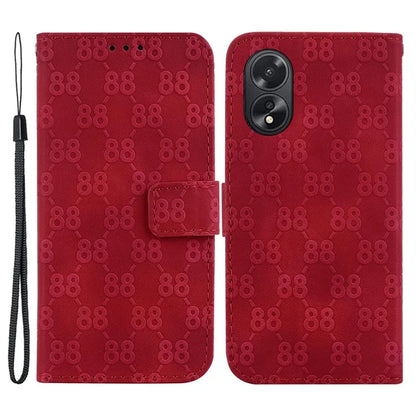 For Oppo A18 4G / A38 4G Case Double 8-Shape Imprint Leather Wallet Cellphone Cover
