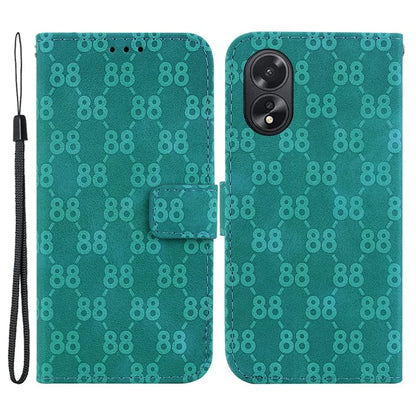 For Oppo A18 4G / A38 4G Case Double 8-Shape Imprint Leather Wallet Cellphone Cover