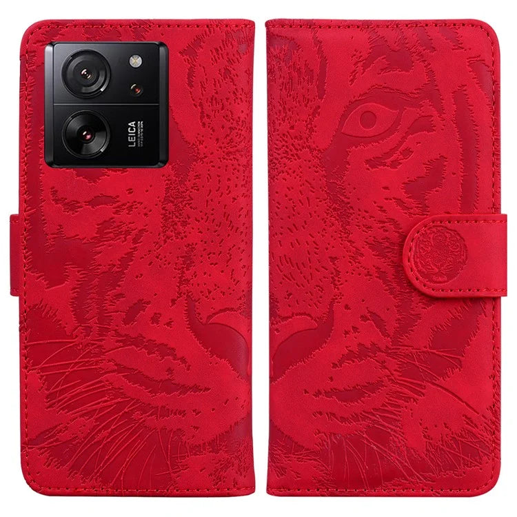 For Xiaomi Redmi K60 Ultra / 13T / 13T Pro Case Tiger Imprint PU Leather Phone Cover