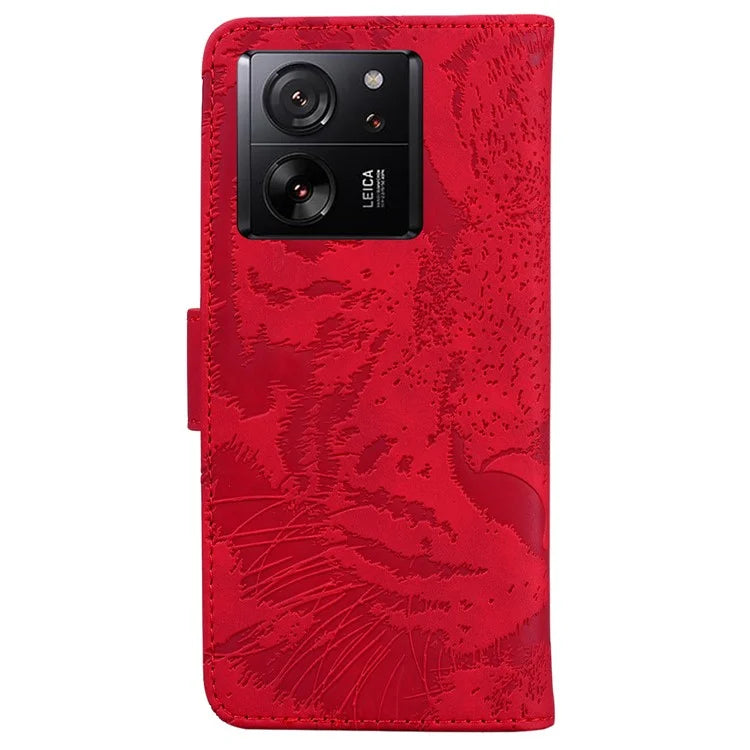 For Xiaomi Redmi K60 Ultra / 13T / 13T Pro Case Tiger Imprint PU Leather Phone Cover