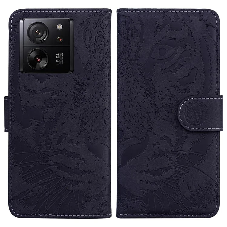 For Xiaomi Redmi K60 Ultra / 13T / 13T Pro Case Tiger Imprint PU Leather Phone Cover