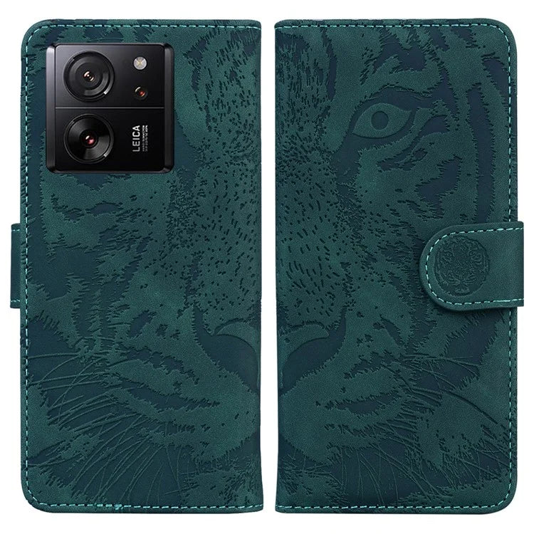 For Xiaomi Redmi K60 Ultra / 13T / 13T Pro Case Tiger Imprint PU Leather Phone Cover