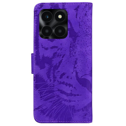 For Honor X6a 4G Case Wallet Phone Cover with Imprinted Tiger Pattern