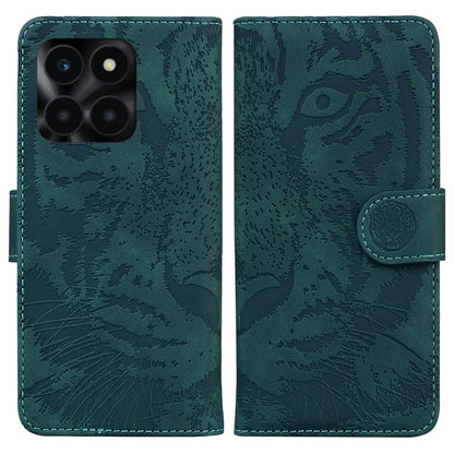For Honor X6a 4G Case Wallet Phone Cover with Imprinted Tiger Pattern